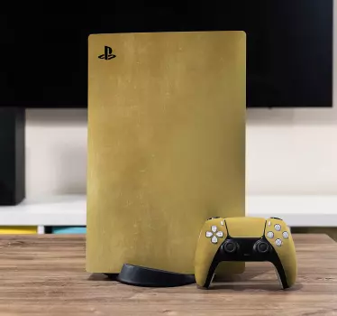 Brushed gold skin PS5 stickers - TenStickers
