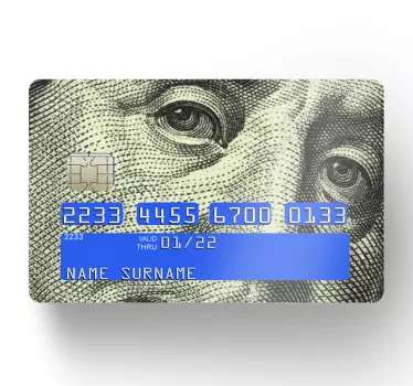 Eyes dollar looking credit card sticker - TenStickers
