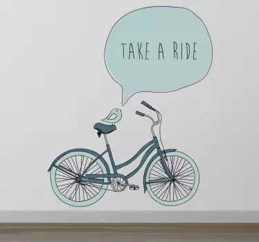 Take a Ride Bicycle Wall Sticker - TenStickers