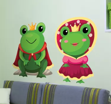 King and Queen Frogs Kids Sticker - TenStickers