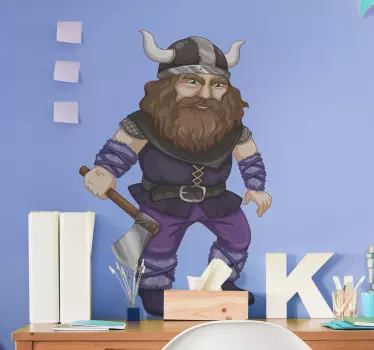 Viking king big sword character decal - TenStickers
