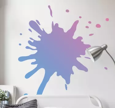 Splash color pink and blue shade wall decal - TenStickers