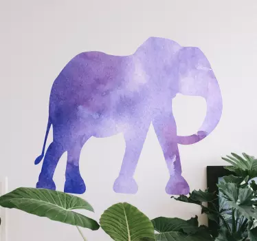 Aufkleber Kunst Spritzfarbe blauer und lila elefant - TenStickers