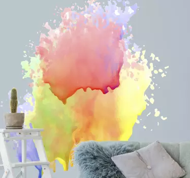 Multiple colors splash abstract wall sticker - TenStickers