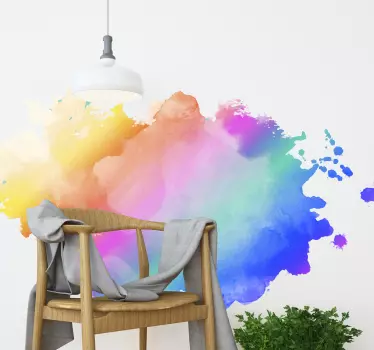 Aquarelle splash colors abstract wall sticker - TenStickers