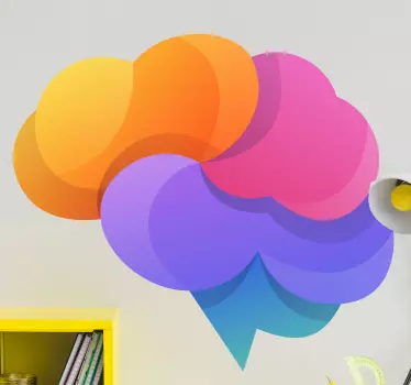 Coloured brain office sticker - TenStickers