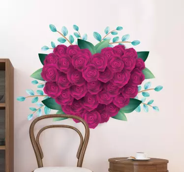 Sticker Mural Fleur Fleurs élégantes en rose - TenStickers