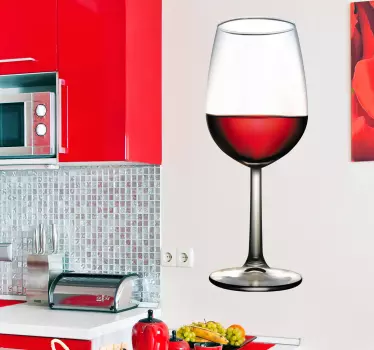 Naklejka dekoracyjna kieliszek czerwonego wina - TenStickers