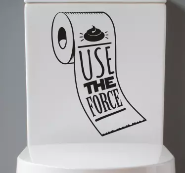 Badkamersticker WC papier Use The force - TenStickers