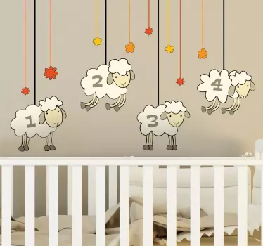 Sticker moutons comptés - TenStickers