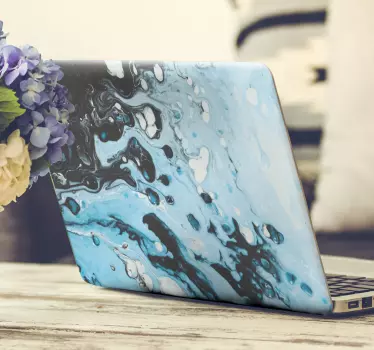 Blue Splash laptop vinyl skin - TenStickers