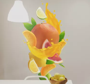 Naklejka na ścianę do kuchni owoce Plusk owoców - TenStickers