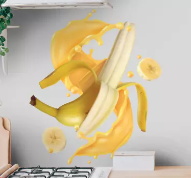 Banana splash fruit sticker - TenStickers