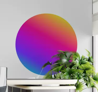 Colourful gradient fluid  geometric wall sticker - TenStickers