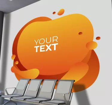 Naklejka personalizowana Pomarańczowy płyn gradientowy z logo - TenStickers
