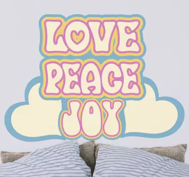 Love peace joy heart inspirational stickers - TenStickers