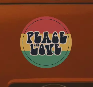 Peace and Love reggae car sticker - TenStickers