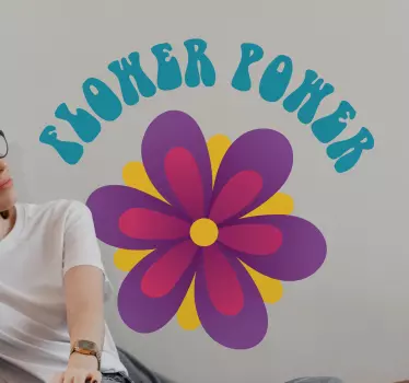 70s Flower Power popular saying wall sticker - TenStickers