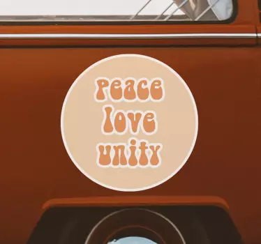 Peace love unity circle Car Sticker - TenStickers