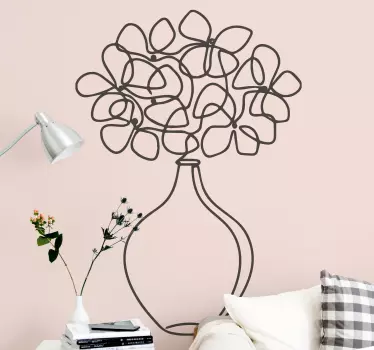 Adesivo decorativo flores Vaso de flor minimalista - TenStickers