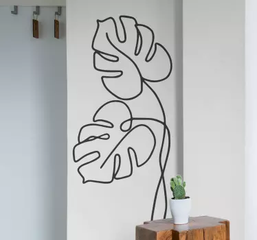 미니멀 몬스 테라 잎 식물 벽 스티커 - TenStickers