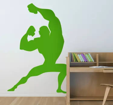 Kinderen superheld sterke pose sticker - TenStickers