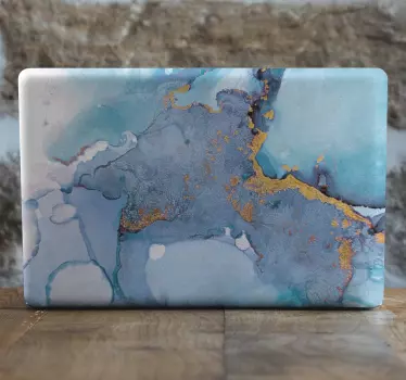 Blue and white marble laptop skins - TenStickers