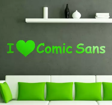 Love Comic Sans Wall Sticker - TenStickers