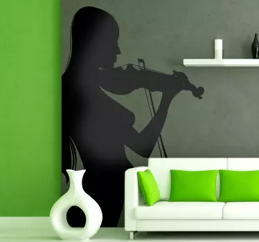 Nalepka za steno ženska na violini - TenStickers