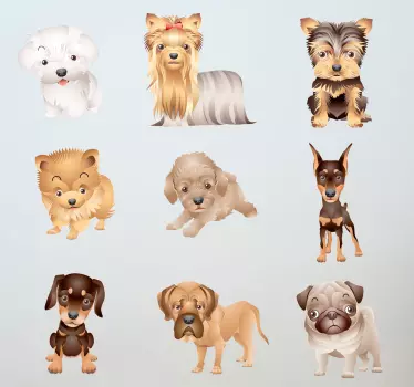 Sticker cachorros de perro uno - TenVinilo