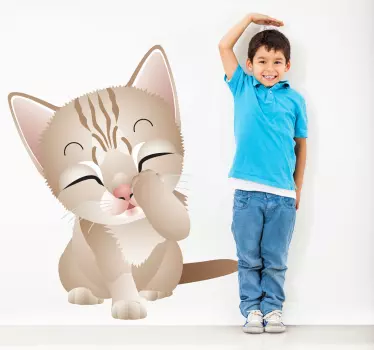 孩子们可爱的小猫墙贴 - TenStickers