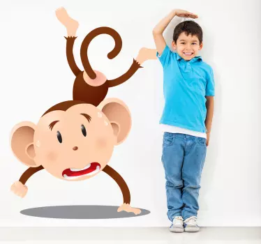 Kids Handstand Chimpanzee Wall Sticker - TenStickers