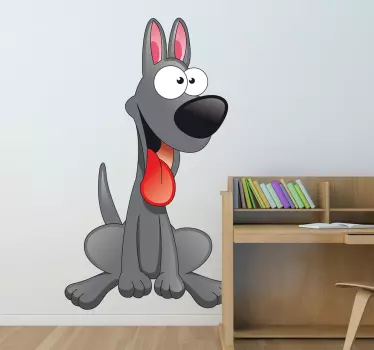 αυτοκόλλητο τοίχου γκρι σκύλου - TenStickers