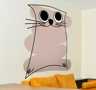 çocuklar kedi inme duvar sticker - TenStickers