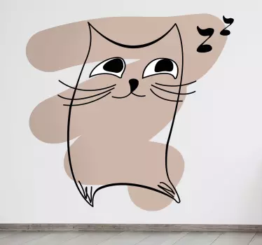 Kids Musical Cat Stroke Wall Sticker - TenStickers