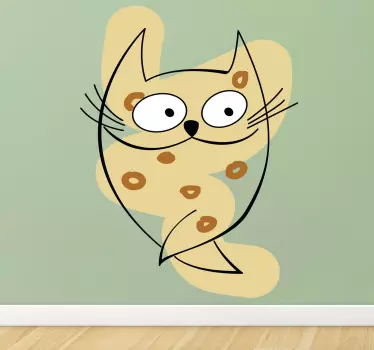 Kids Cat Stroke Circles Wall Sticker - TenStickers