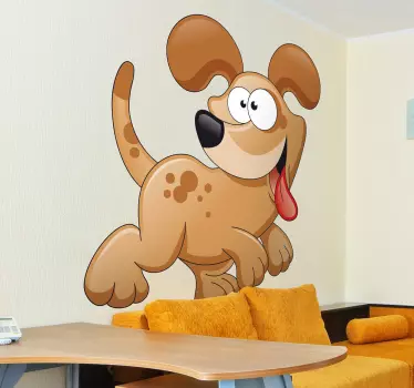 Lasten sarjakuva koiran seinä tarra - Tenstickers