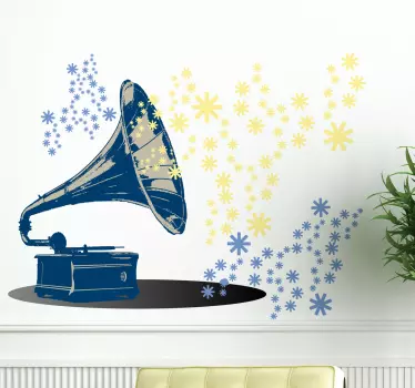 Classic Record Player Wall Sticker - TenStickers
