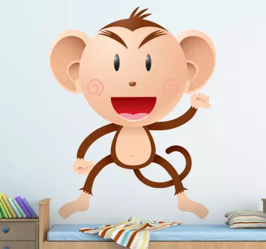 Kids Naughty Monkey Wall Sticker - TenStickers