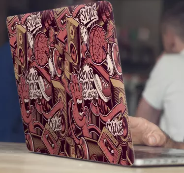 Okleina na laptopa Muzyka graffiti - TenStickers