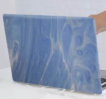 Pastel blue marble laptop skins - TenStickers