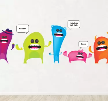 Colourful Monsters Wall Sicker - TenStickers