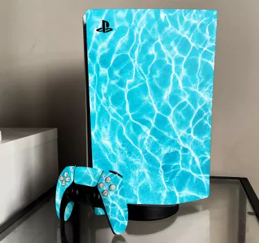Blue swimming pool PS5 stickers - TenStickers