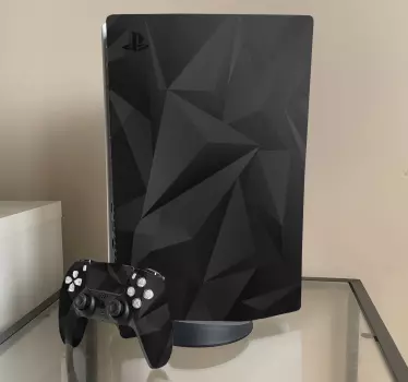 PS5 Aufkleber Schwarz 3D geometrisch - TenStickers