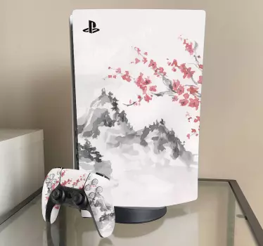 PS5 Aufkleber Landschaft im japanischen stil - TenStickers