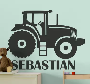 Silueta traktoru s obtiskem názvu hračky - TenStickers