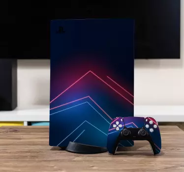 Neon blue light with lines  PS5 stickers - TenStickers