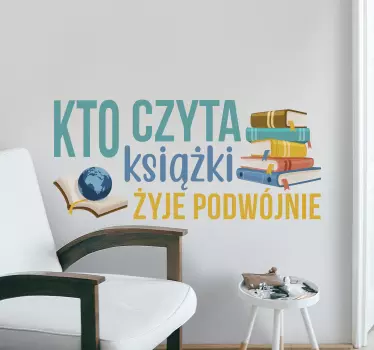 Naklejka na ścianę polskie napisy Czytać książki - TenStickers