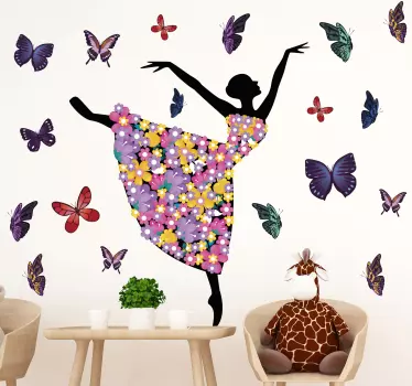Butterfly dancer dance wall sticker - TenStickers
