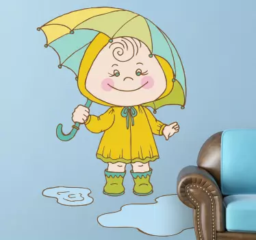 Sticker enfant jour de pluie - TenStickers